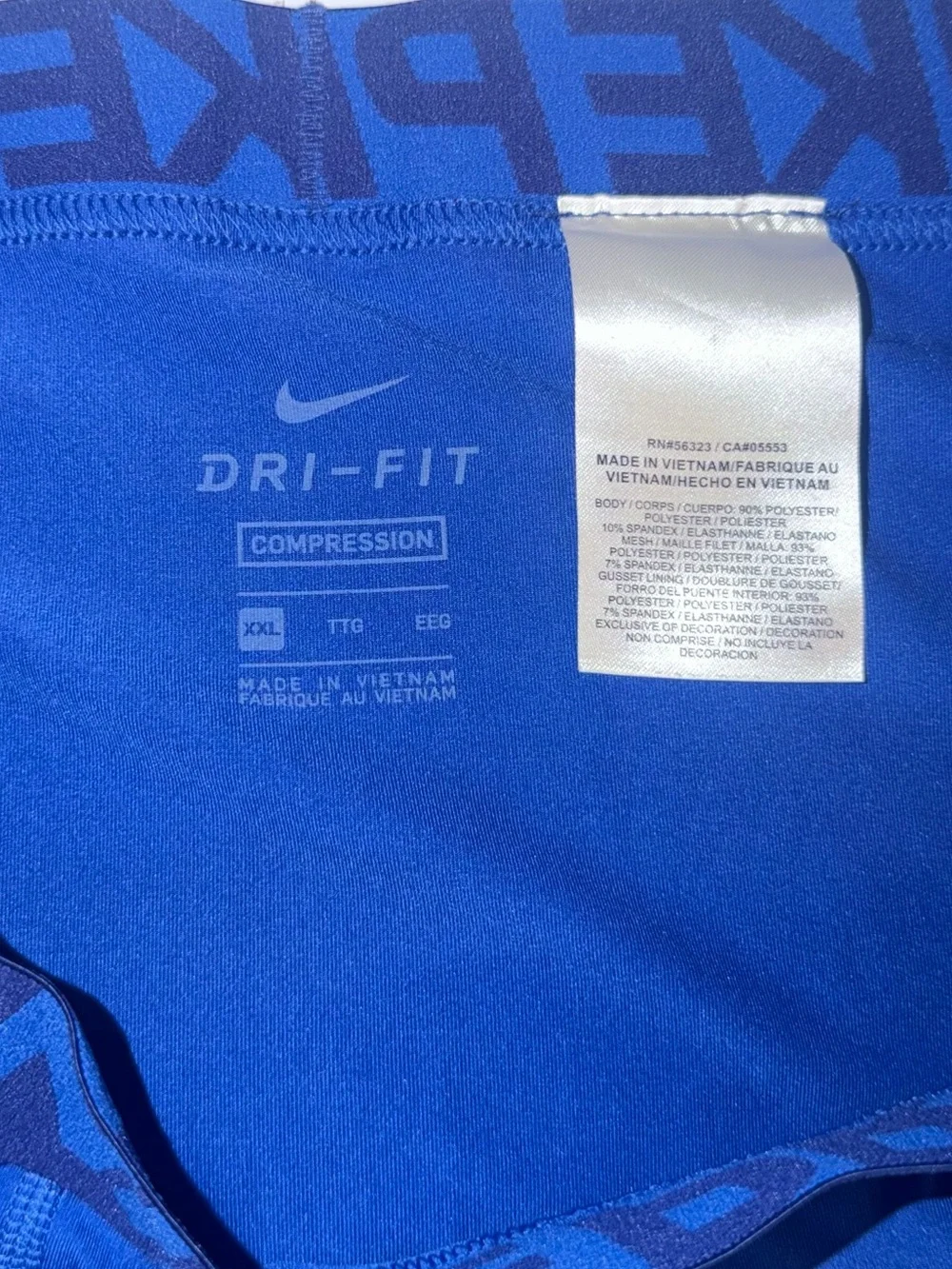 Nike Pro Dri-FIT Compression Shorts Royal Blue XXL Men’s Athletic Training Base